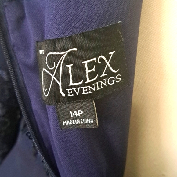 Alex Evening 14 Petite Empire Waist Sequin aline with cascade style 8296784 NWT - Picture 12 of 12